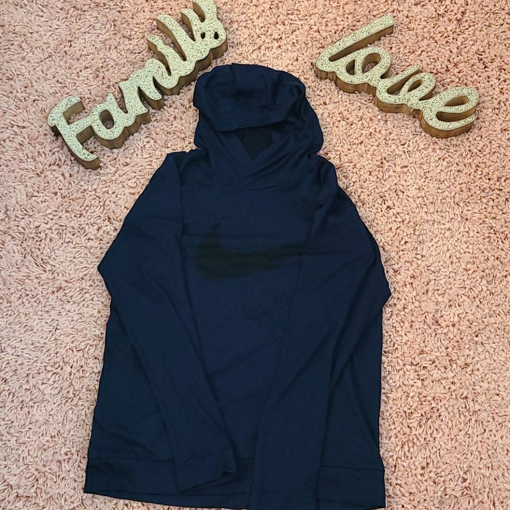Nike long sleeved navy hooded t-shirt